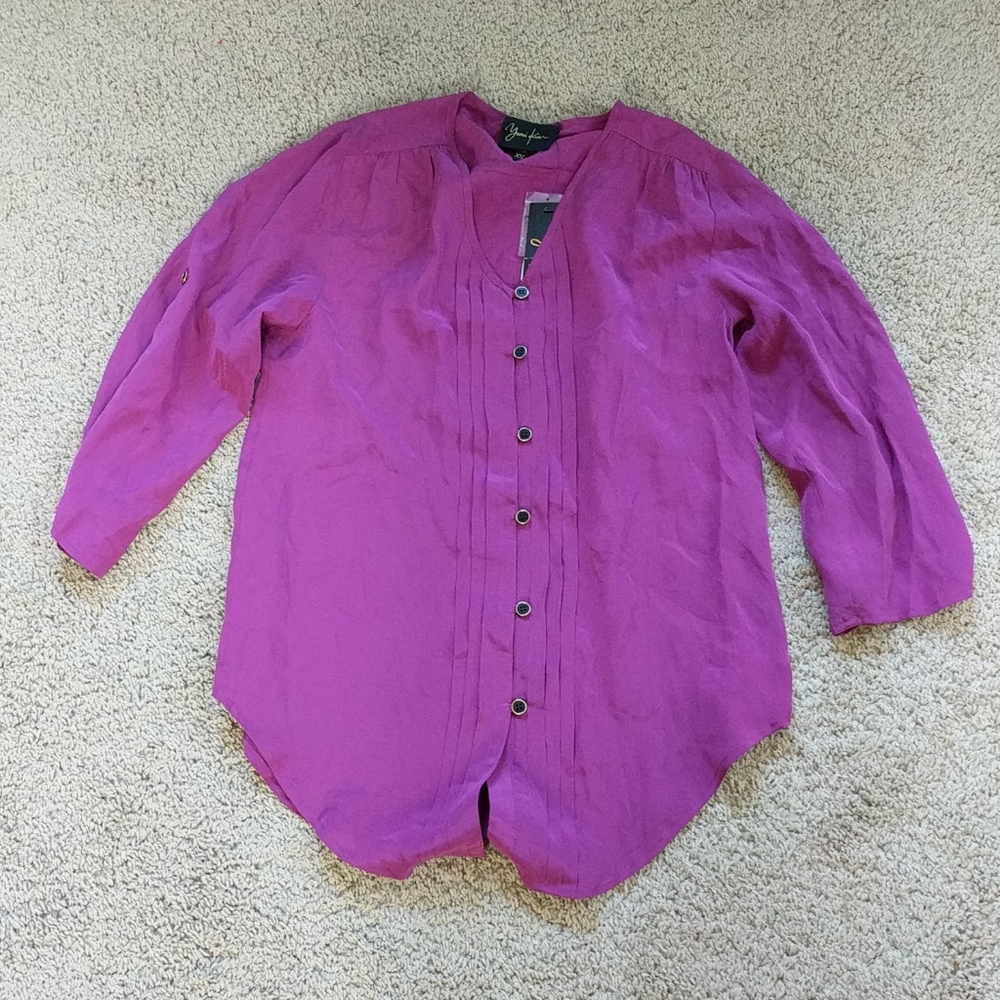 NWT Yumi Kim Purple Silk Blouse XS Top Cami